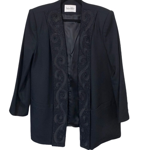Nolan Miller Vintage oversized wool jacket open blazer detailing womens 14 - Picture 5 of 8